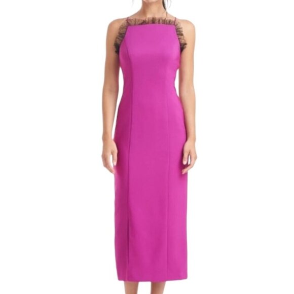 J S Collections Midi Apron Neck Dress Size 8 - Picture 1 of 13
